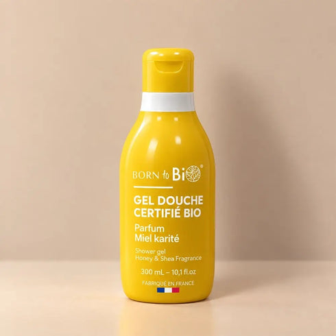 Gel douche bio Miel karité Born to Bio, flacon de 300 ml