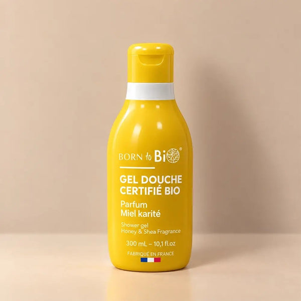 Gel douche bio Miel karité Born to Bio, flacon de 300 ml