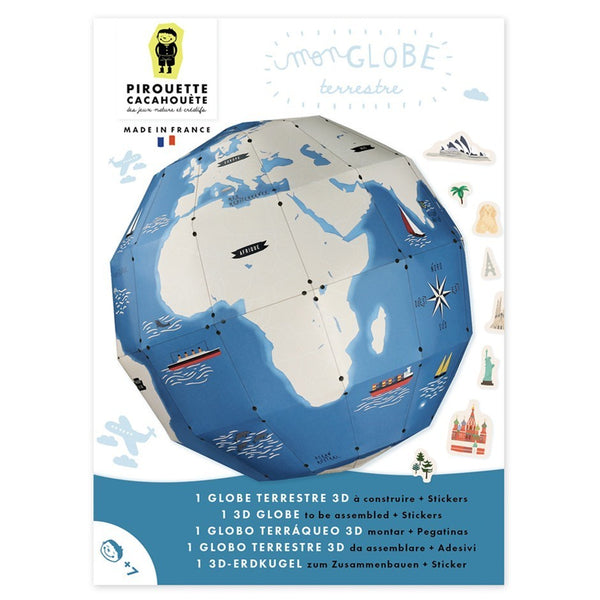 Pochette du globe terrestre à construire Pirouette Cacahouète