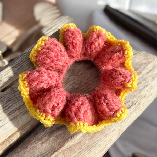 Chouchou crocheté rose, crocheté main par Hooky Création