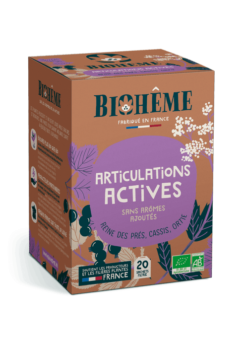 Infusion Articulations Actives Bio – Biohème (20 sachets) - J'achète français - Biohême