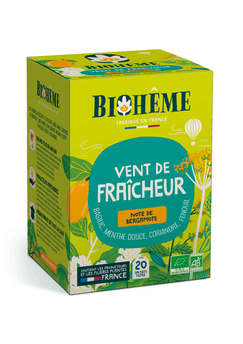 Infusion Vent de Fraîcheur Bio – Biohème (20 sachets) - J'achète français - Biohême