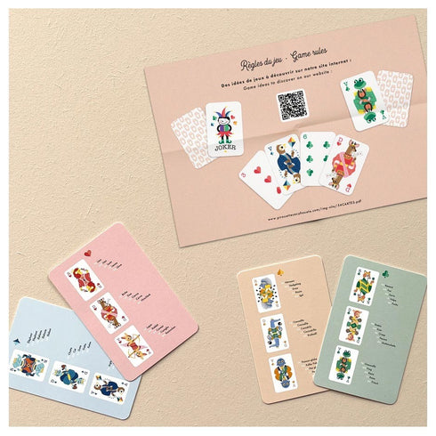Feuillet des règles et cartes récapitulatives du jeu de 54 cartes