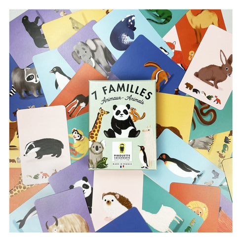 Cartes illustrées du jeu de 7 familles des animaux