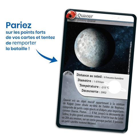 Carte de Quaoar du jeu Défis Nature Espace