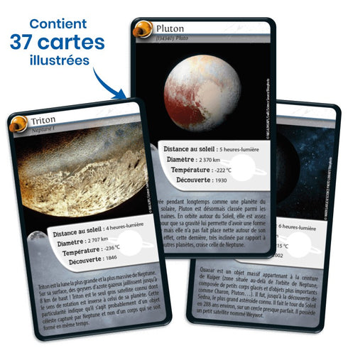 Cartes de Pluton et Triton du jeu Défis Nature Espace