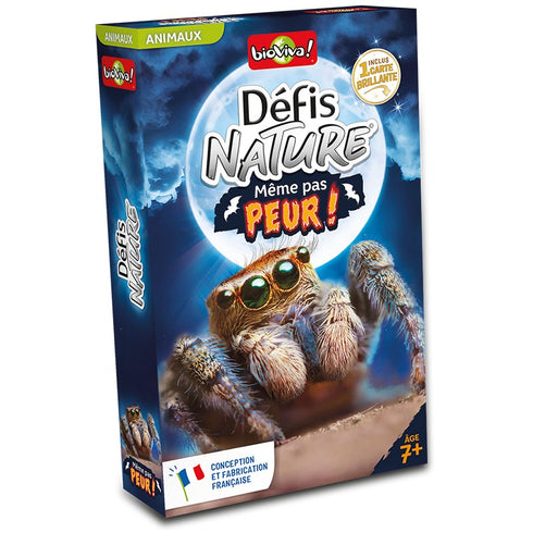 Boîte du jeu de cartes Défis Nature Même pas peur ! de Bioviva