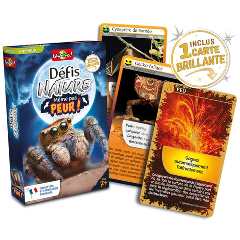 Boîte et cartes du jeu Défis Nature Même pas peur !