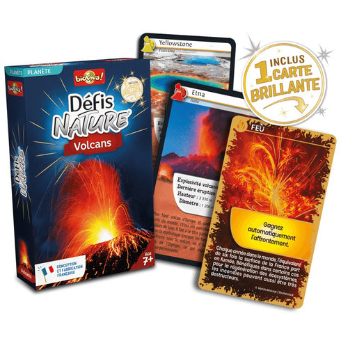 Boîte et cartes du jeu Défis Nature Volcans