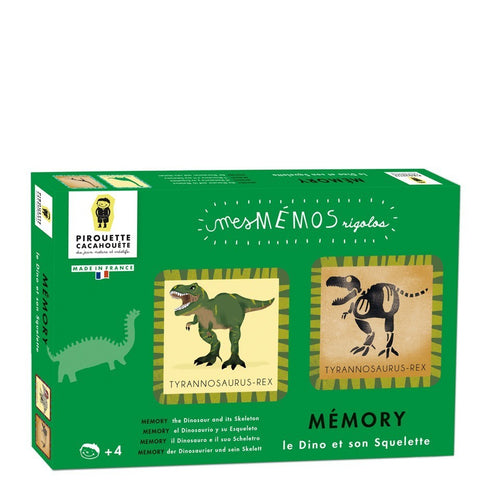 Boîte du jeu de mémoire le Dino et son Squelette Pirouette Cacahouète