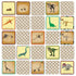 Planche de cartes dinosaures et squelettes à détacher