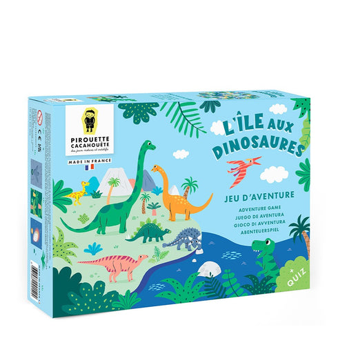 Boîte du jeu L'île aux dinosaures Pirouette Cacahouète