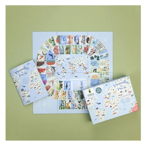 Plateau du jeu Merveilles du monde, livret et boîte