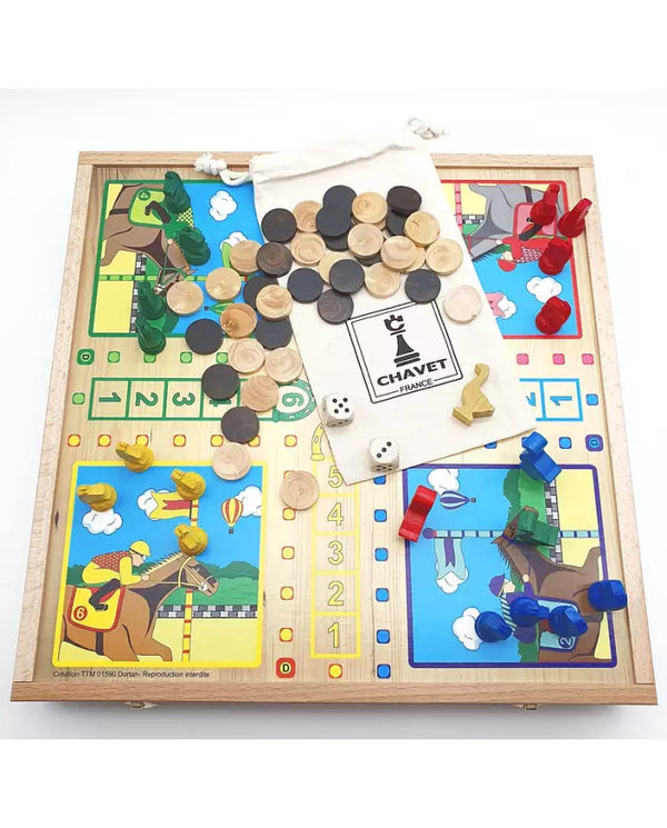 Coffret 4 jeux traditionnels en bois - Chavet, fabriqué à Dortan dans l'Ain