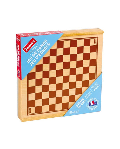 Coffret jeu de dames et jeu d'échecs en bois - Jeujura, fabriqué en France