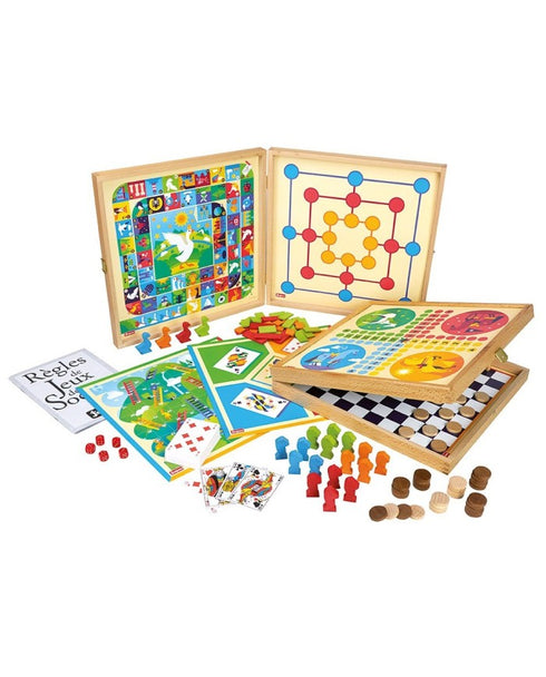 Coffret de jeux classiques 80 règles - Jeujura, fabriqué en France