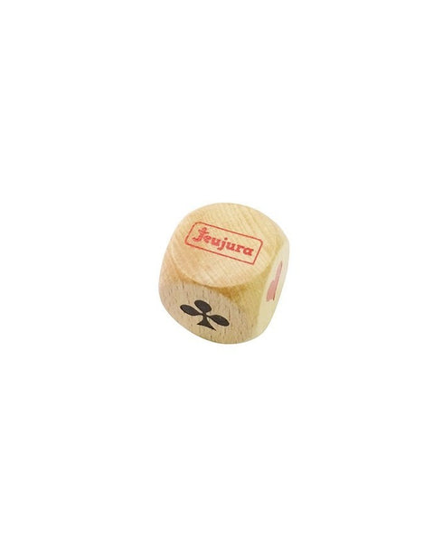 Dé de belote et dé d'atout en bois, Jeujura