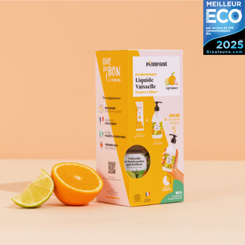 Kit Découverte Liquide Vaisselle Agrumes – Pimpant (Poudre à Diluer) - J'achète français - PIMPANT