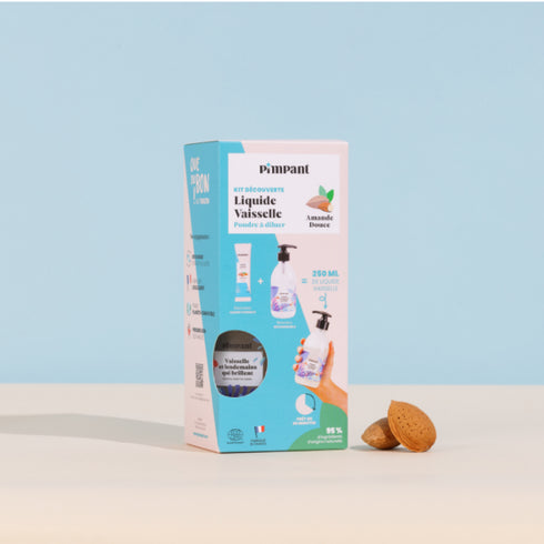 Kit Découverte Liquide Vaisselle Amande – Pimpant (Poudre à Diluer) - J'achète français - PIMPANT