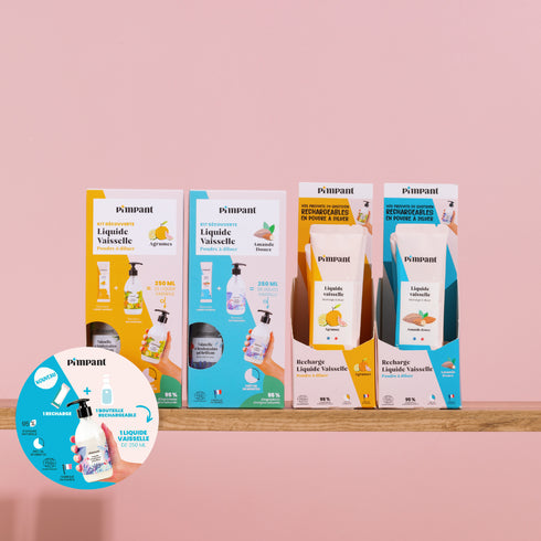 Kit Découverte Liquide Vaisselle Amande – Pimpant (Poudre à Diluer) - J'achète français - PIMPANT