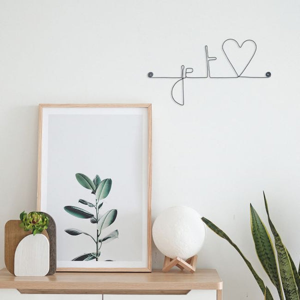 Je t'aime en fil de fer - Bijoux de Mur