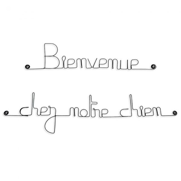 Bienvenue chez notre chien en fil de fer - Bijoux de Mur