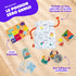Le contenu du pochon Zéro Ennui : pochette à colorier, livret et jeux