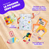 Le contenu du pochon Zéro Ennui : pochette à colorier, livret et jeux