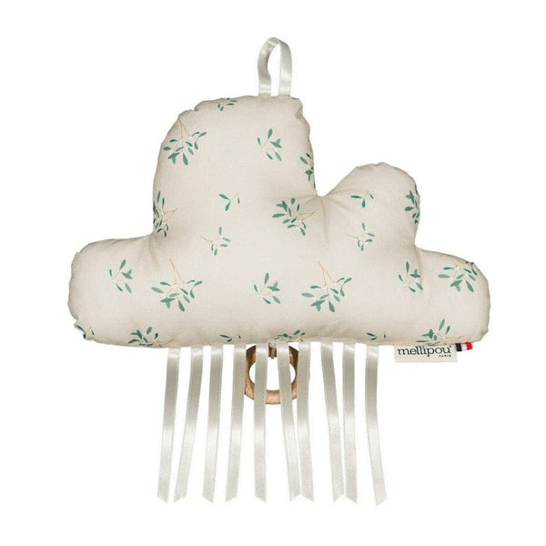 Nuage musical Léonard de Mellipou, tissu beige à motif de gui