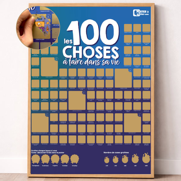 Poster à gratter olfactif, les 100 choses à faire dans sa vie