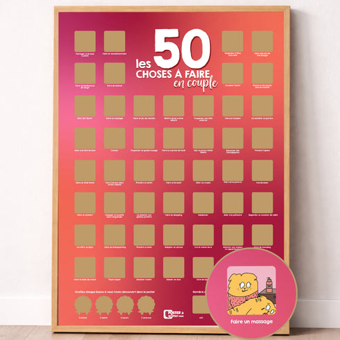 Poster à gratter, les 50 choses à faire en couple