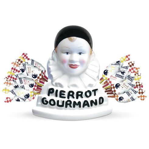 Coffret buste en porcelaine et 40 sucettes, confiserie fabriquée en Corrèze