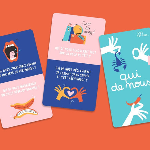 Cartes du jeu Qui de nous… de Minus