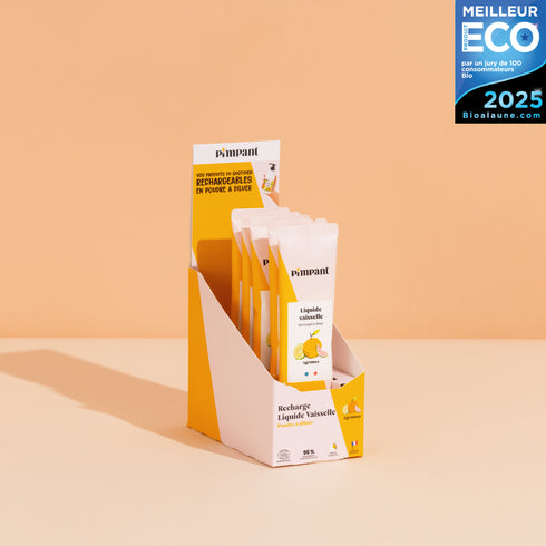 Recharge Liquide Vaisselle Agrumes en Poudre – Pimpant (Stick 25g) - J'achète français - PIMPANT