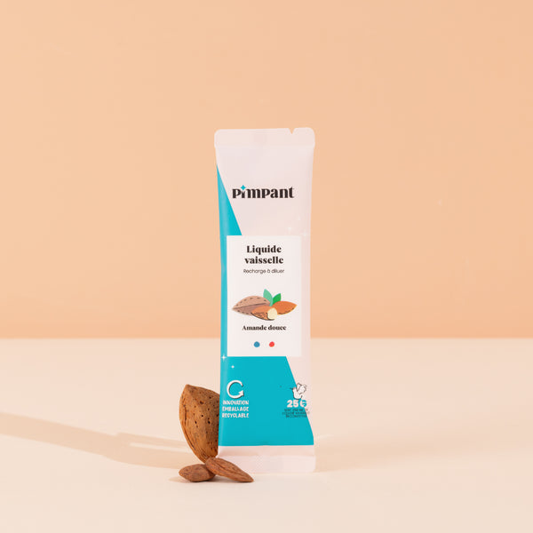Recharge Liquide Vaisselle Amande en Poudre – Pimpant (Stick 25g) - J'achète français - PIMPANT