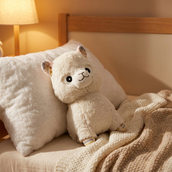 Peluche Bouillotte Lama - L'Artisan du Bien-Être, en situation cosy