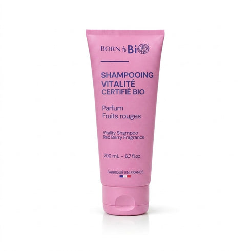Shampooing bio Vitalité fruits rouges Born to Bio, tube de 200 ml