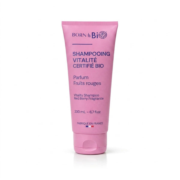 Shampooing bio Vitalité fruits rouges Born to Bio, tube de 200 ml