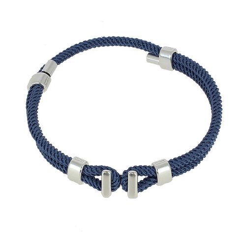 Bracelet Taquet argenté - Bleu jean - Bijoy