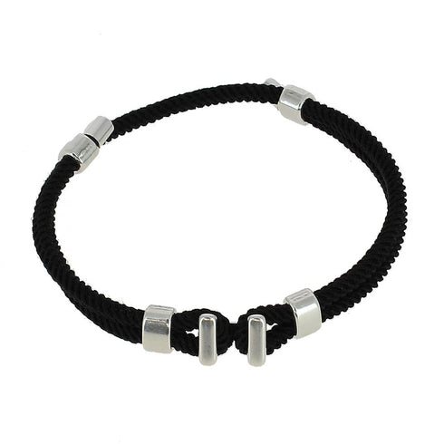 Bracelet Taquet argenté - Noir - Bijoy