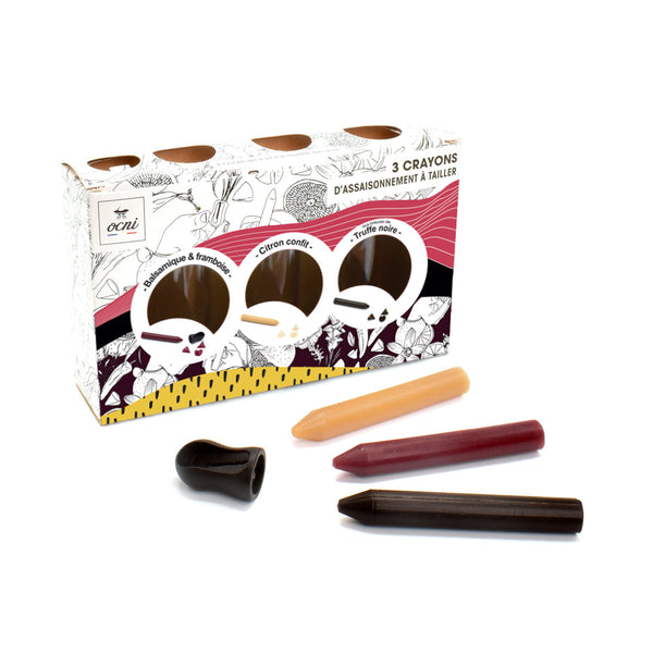 Coffret Gourmet 3 Crayons d'Assaisonnement (Balsamique, Citron, Truffe)