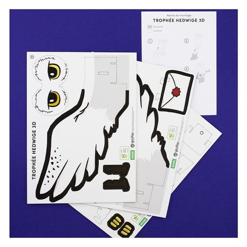 Planches de carton prédécoupées et notice du trophée Hedwige