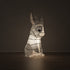 Veilleuse lapin Poka en papier Moki Moki, allumée