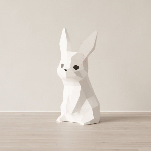Veilleuse lapin Poka en papier Moki Moki, éteinte, papier blanc