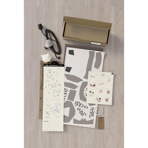 Contenu de la boîte de la veilleuse en papier Moki Moki