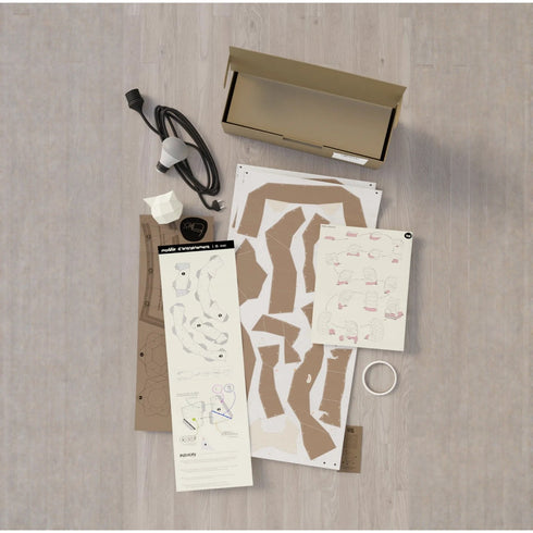 Contenu de la boîte de la veilleuse en papier Moki Moki