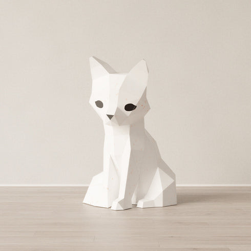 Veilleuse renard Shiro en papier Moki Moki, éteinte, papier blanc