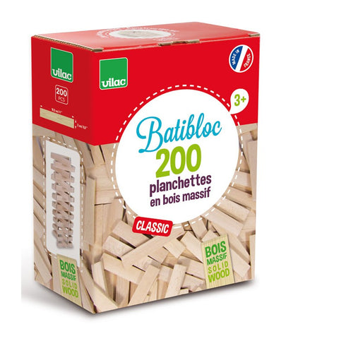 Batibloc Classic, 200 planchettes en bois massif - Vilac