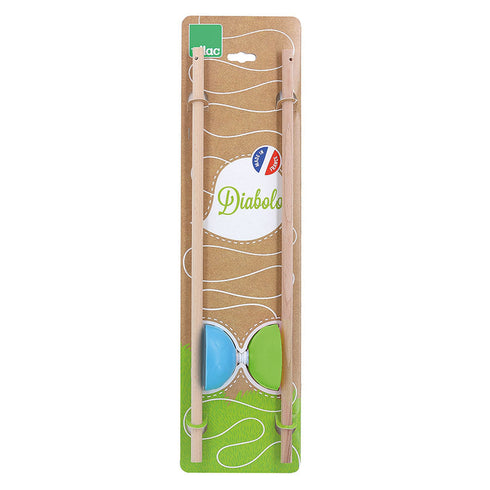 Diabolo classique, jeu en bois fabriqué dans le Jura
