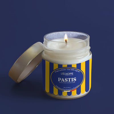 Bougie parfumée Pastis - Cire 100% végétale 180g - L'Échoppe Buissonnière - fabriquée en France
